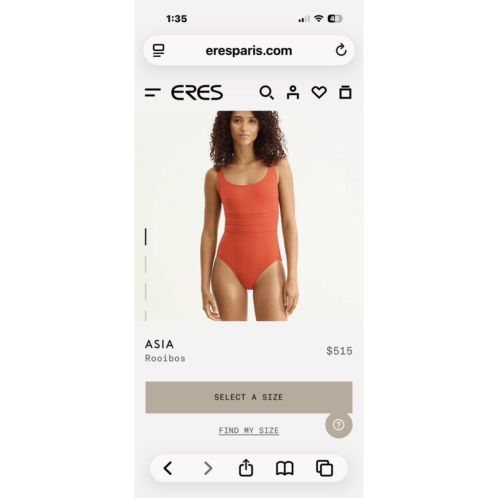 Eres Asia orange one piece swimsuit Size 12